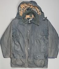 Barbour A198 Beaufort Tartan Wax Waterproof Blue Jacket Coat Size XS C34