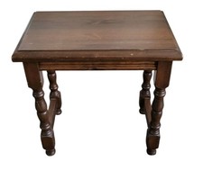 Vintage Oak Small Side Table Height 45cm Tudor Style 