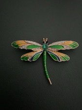 Green Coloured Dragonfly Brooch