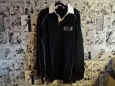 Guinness Official RBS 6 Nations Rugby Top Shirt Black White Long Sleeve Large