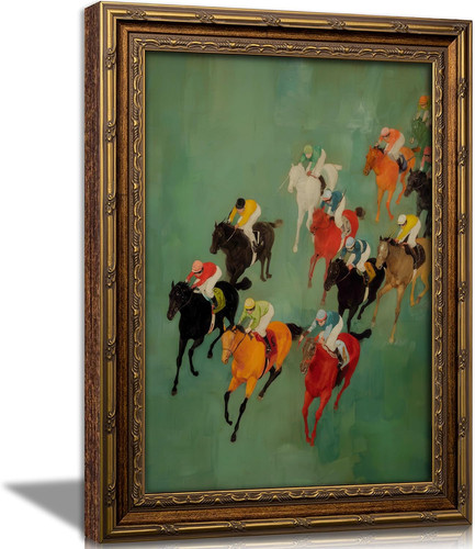 Vintage gold framed horse - vintage,