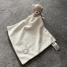 Mothercare cream bear comforter blankie 1 2 SPOTTY blanket soft toy