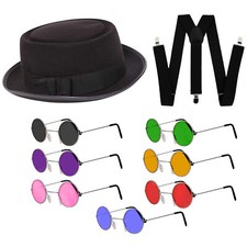 BLACK PORK PIE HAT HIPPY