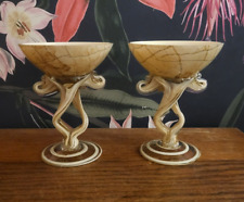 Two Octopus / Jelly Fish Art Glass Bowls - 15.3cm Tall