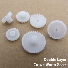 0.5 Modul Plastic Shaft Double Layer Crown Worm Gears Cog Wheels Multiple Types