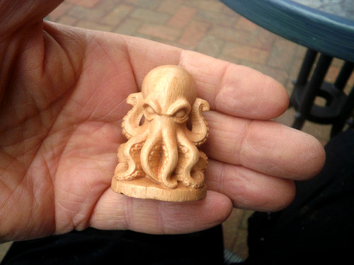 Carved wood netsuke - , of