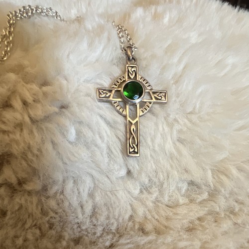 Sterling silver celtic cross - silver,