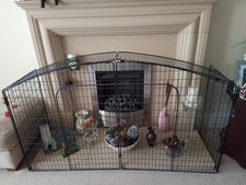 Large Black Metal Fireguard - Enclosed sides, front and curved top