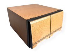 Vintage CD Storage Drawer Unit Faux Wood Effect Holds 40 CD's - 2 Drawers Retro