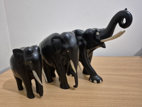 Three antique elephants - antique,