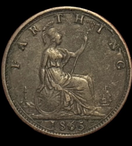 1865 queen victoria farthing - 1,