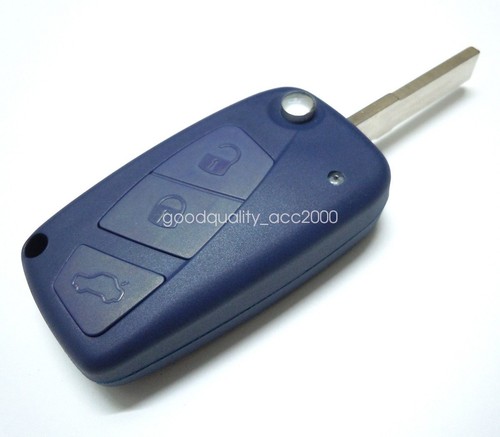 Button blue flip key fob - 3,