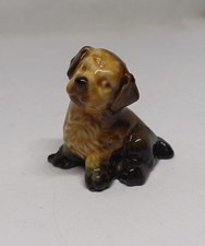 Vintage Wade Mongrel Puppy Dog English Whimsies Set 1 Dark Brown Collectable 