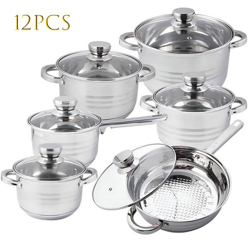 12pcs stainless steel cookware - 12pcs,