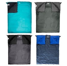 Trespass Catnap 3 Season Double Sleeping Bag Camping Travel 180cm x 140cm