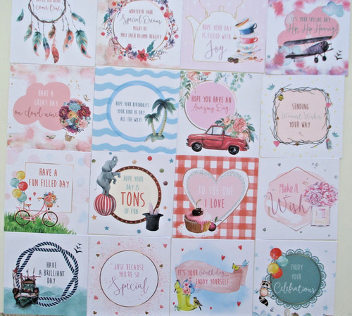 Card square toppers - 16,