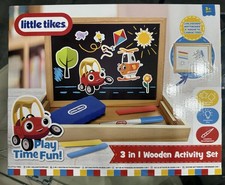LITTLE TIKES PLAY TIME FUN 3 IN 1 WOODEN ACTIVITY SET FOR THE AGE 3+. BNB.