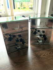 Argos Mirrored Flower & Butterfly Pattern Jewellery Boxes - Set of 2