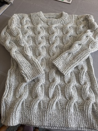 Hand knitted aran jumper - hand,