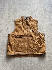 Mens Carhartt Sherpa Lined Gilet /Body Warmer Duck Size XL Deadstock