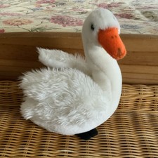 Dowman Soft Touch Swan Plush 9” Tall