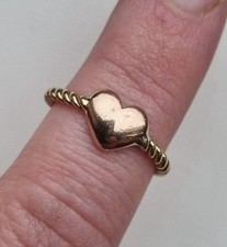 9ct Rose Yellow Gold Hallmarked Clogau Heart Ring 2.7g O 1/2 Used