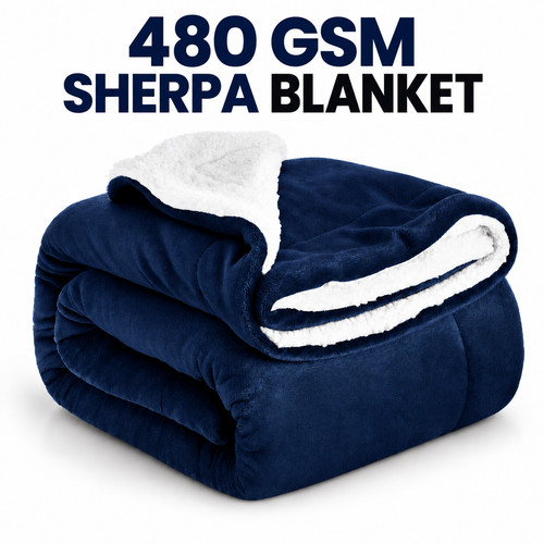 Heavy sherpa fleece blanket - sherpa,