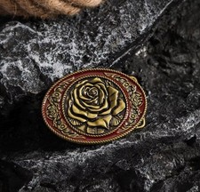 🌹 Western Rose Belt Buckle
