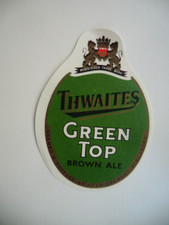 MINT THWAITES BLACKBURN GREEN TOP BROWN ALE NO CONTENTS BREWERY BEER LABEL