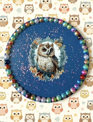 Blue owl drink coaster hand - drink,