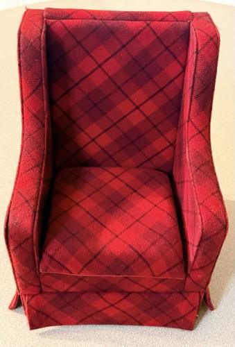 Vtg miniature red - red, plaid