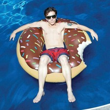 BRWN Doughnut Swim 70cm Kids Adult Inflatable Donut Rubber Ring Pool Float Lillo