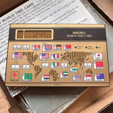 Vintage - LCD - Seiko World Time Card - Quartz Japan - NHK, EK450F, YJ30-4001