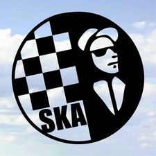 SKA Black Circle Two Tone MOD Rude Boy Decal Sticker Car Van Caravan Laptop Wall