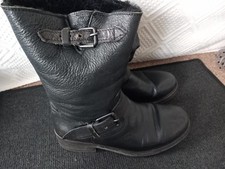 Ash Black Leather Biker Boots