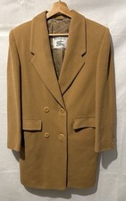 Vintage Burberrys Camel Tan Wool Coat Women’s Size Medium UK 10