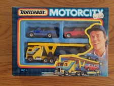 Vintage Matchbox Motorcity MC-11 Car Transporter Truck Set, Used Good Condition