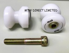 R&G WHITE Cotton Reels Paddock Stand Bobbins Yamaha YZF-R1 1998 1999 2000 2001