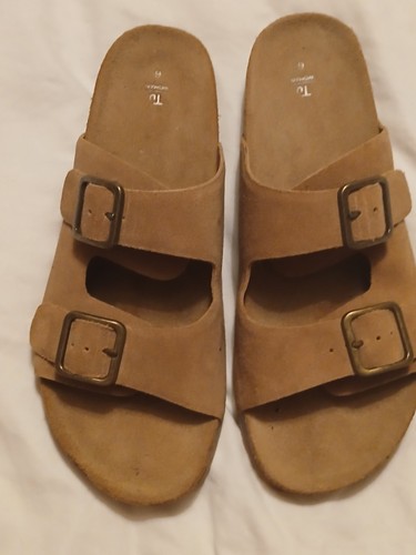 Suede leather tan footbed - leather,