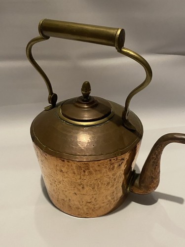 Antique copper kettle with - antique,