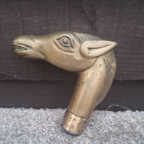 Vintage brass horse head - brass,