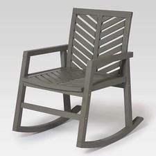 Garden Rocking Chair Solid Wood Grey Furniture Seat Outdoor Patio Relxing 394