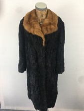 REAL FUR COAT  BLACK LONG