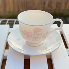 SADLER ROMANCE TEACUP & SAUCER SET FLORAL PASTEL FINE BONE CHINA ENGLAND