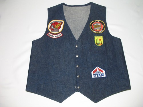 Gold wing life member - gold, denim