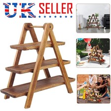3Tier Serving Set Platters Wooden Three Tiered Serving Trays Party Food Tray Set