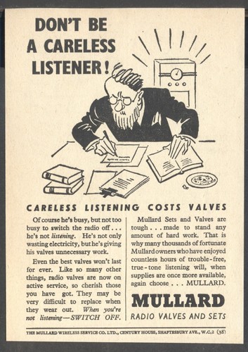 1940s vintage advert mullard - advert:, 'mullard