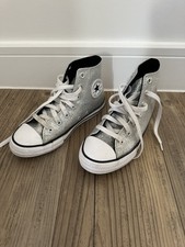 Converse All Star High Top Silver Glitter UK Size 2