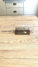 VTG Clipper S 1871 Glass Ship in a bottle - artistic blown glass with wood stand