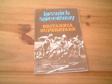 IPSWICH WITCHES SPEEDWAY PROGRAMME BRITTANIA SUPERSTARS 31.3.77 INDIVIDUAL MEET